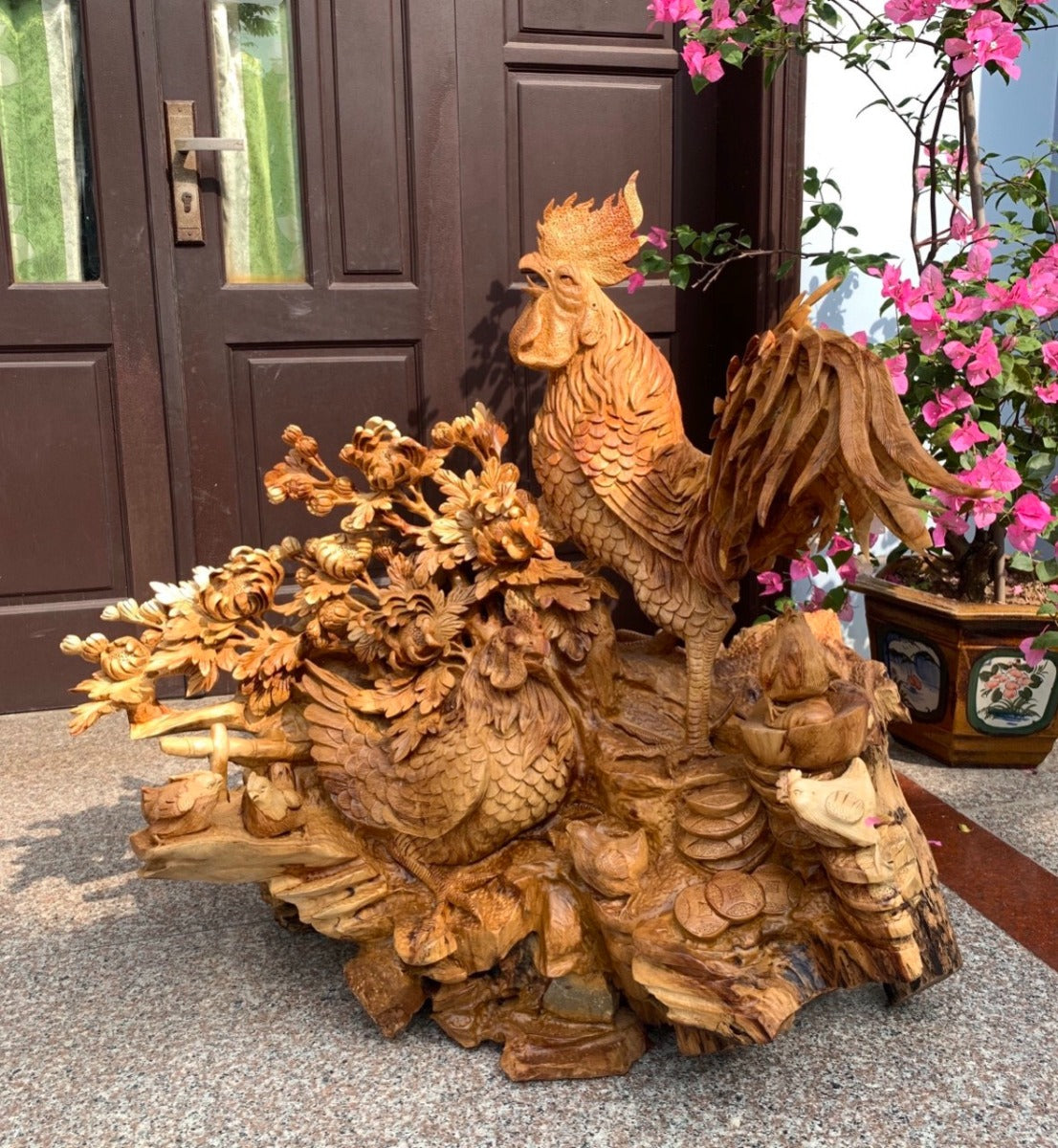 Gia Đình Gà - Hoa Phù Dung  Cao 90