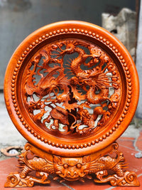 Đĩa Gỗ Tứ Linh Hội Tụ