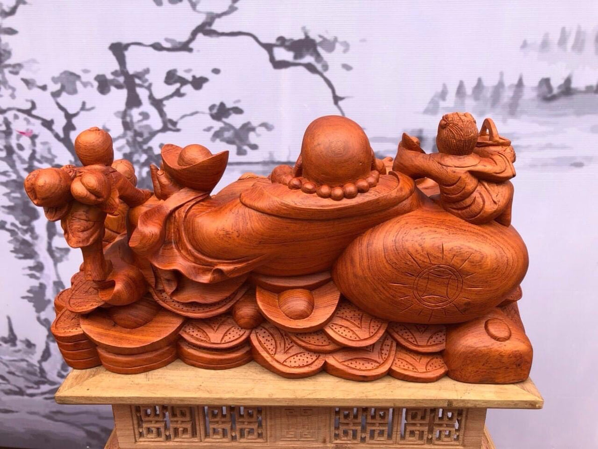 Di Lặc Ngũ Phúc Ngồi Tựa Bao Tiền