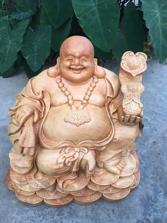 Tượng Di Lặc Ngồi Bưng Thỏi vàng