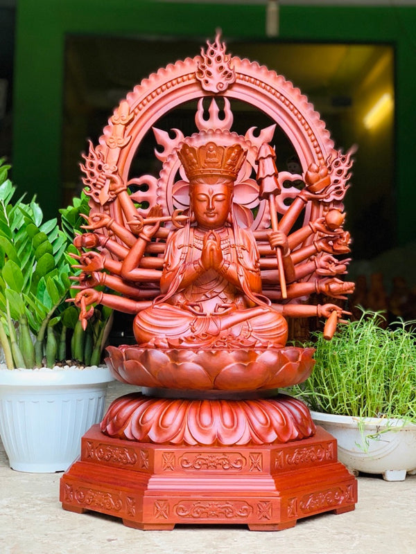 Tượng Phật Mẫu Chuẩn Đề Gỗ Hương