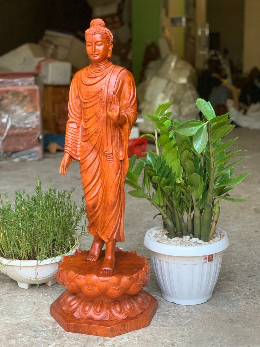 Phật Thích Ca Mâu Ni Đứng Trên Hoa Sen Cao 80