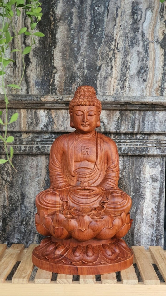Tượng Phật Tổ Bằng Gỗ Hương - A Di Đà Cao 30