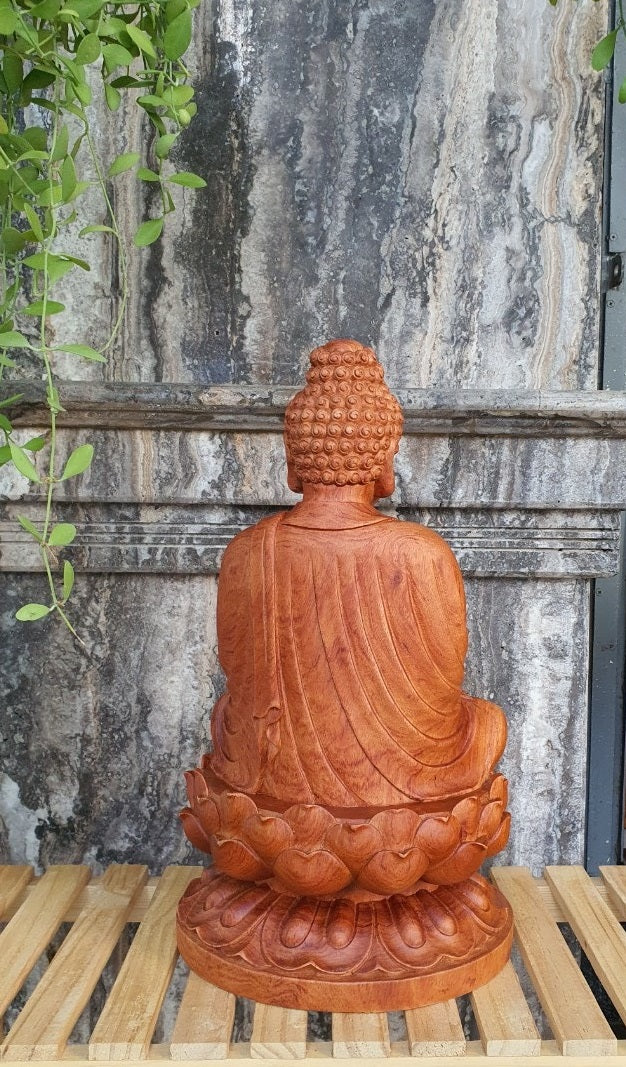 Tượng Phật Tổ Bằng Gỗ Hương - A Di Đà Cao 30