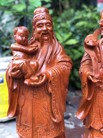 Tượng Tam Đa Phúc Lộc Thọ Đứng Thỏi Vàng  Cao 126