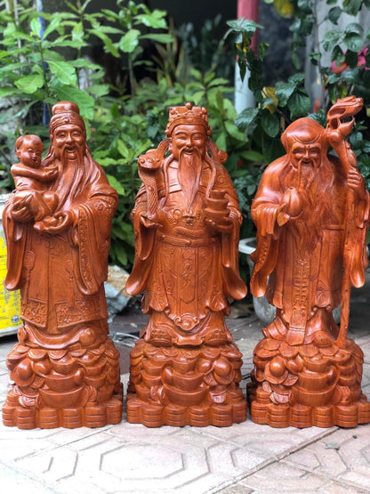Tượng Tam Đa Phúc Lộc Thọ Đứng Thỏi Vàng  Cao 126