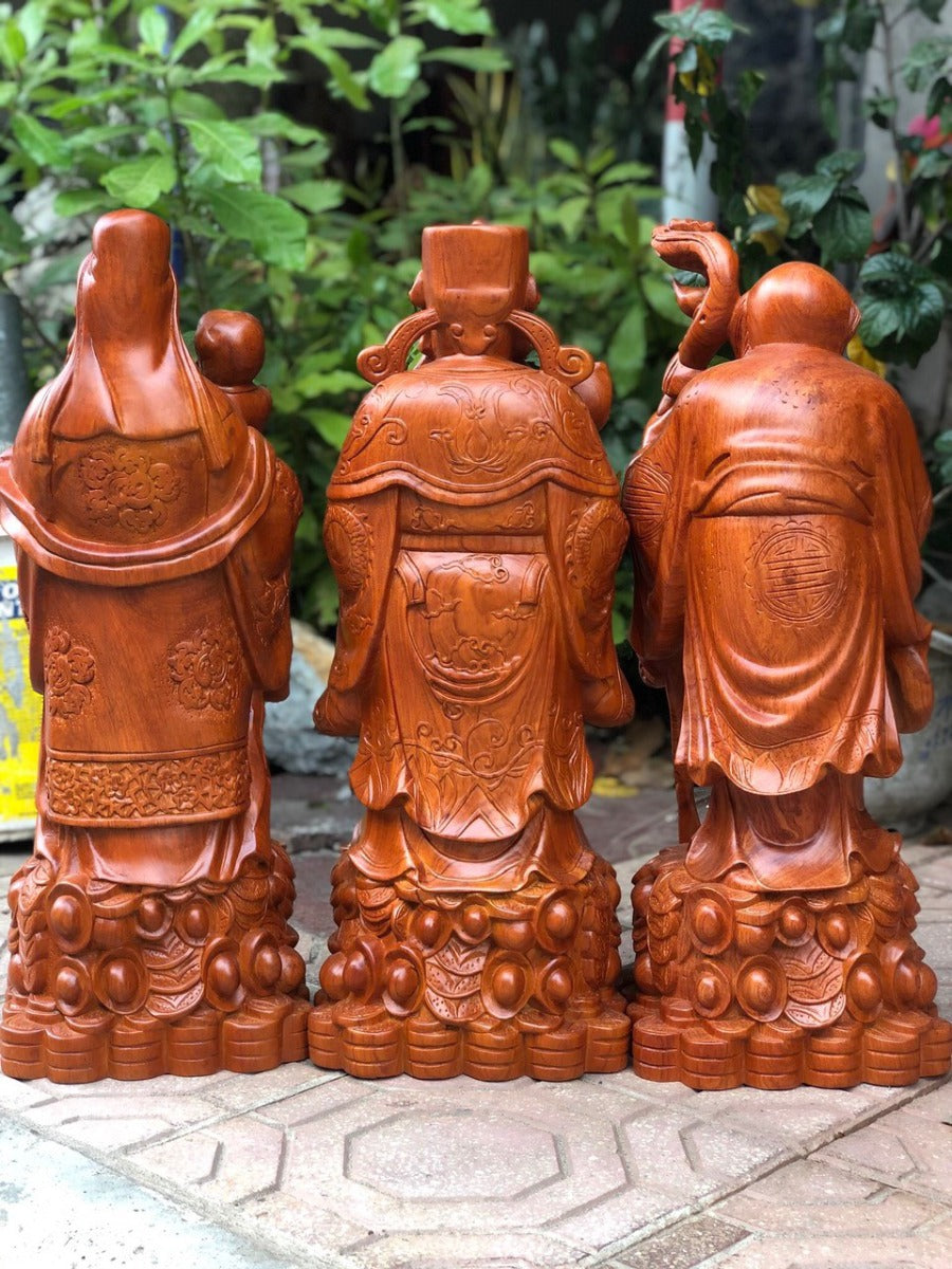 Tượng Tam Đa Phúc Lộc Thọ Đứng Thỏi Vàng  Cao 126
