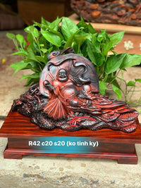 Tượng Di Lặc Ngồi Trắc Đỏ Đen