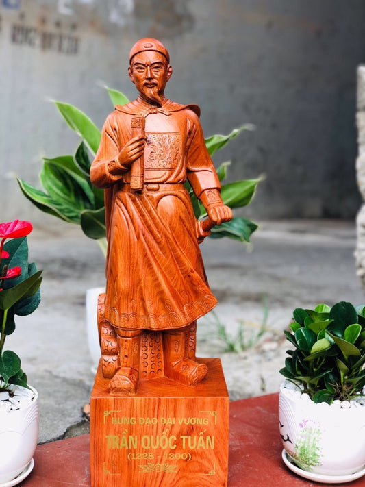 Tượng gỗ Hưng Đạo Đại Vương Trần Quốc Tuấn - Truyền Thần Cao 70