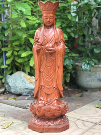 Tượng Địa Tạng Vương Đứng Đài Sen