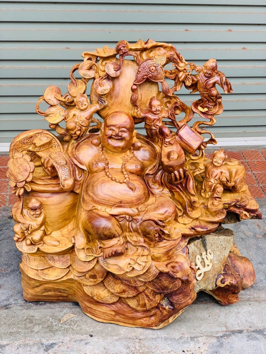 Phật Di Lặc Ngũ Phúc - Gốc Hương Ôm Đá