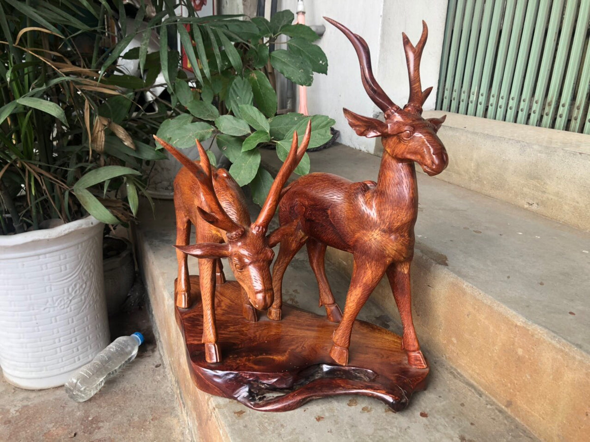 Cặp Hươu Gỗ Hương 30cm