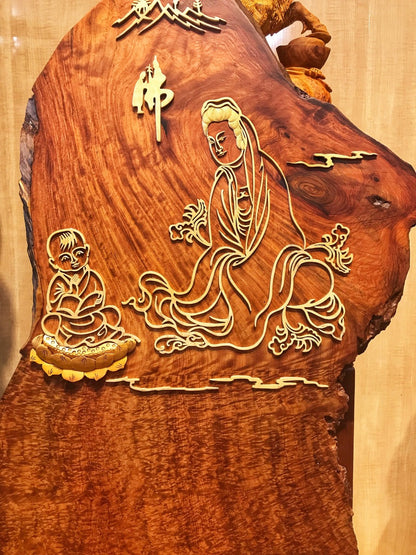 Tranh Gỗ  - Đức Mẹ Quan Âm Treo Tường  - Sần Sụn Hương