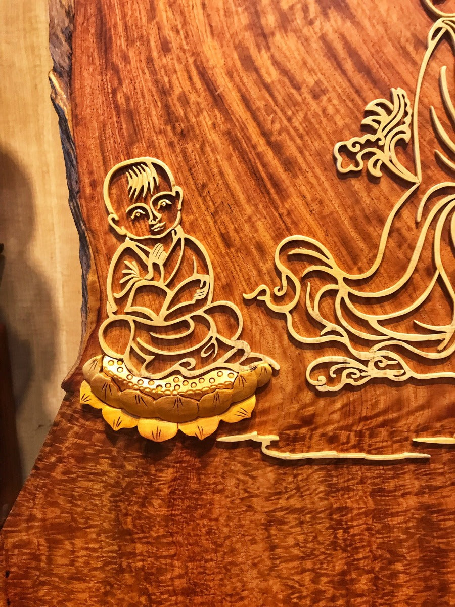 Tranh Gỗ  - Đức Mẹ Quan Âm Treo Tường  - Sần Sụn Hương