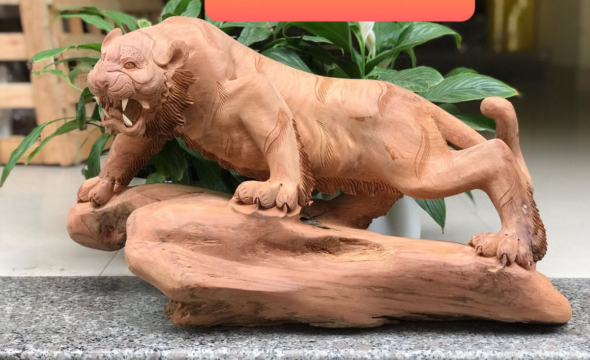 Hổ Gỗ Hương -  Tượng Hổ Phong Thủy Trấn Thạch