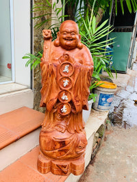 Di Lặc Chúc Phúc Vạn Sự Như Ý Gỗ Hương Cao 70