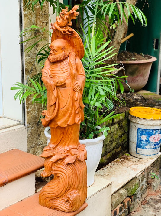 Tượng Gỗ Sư Tổ  - Đạt Ma Quá Hải Cao 1m