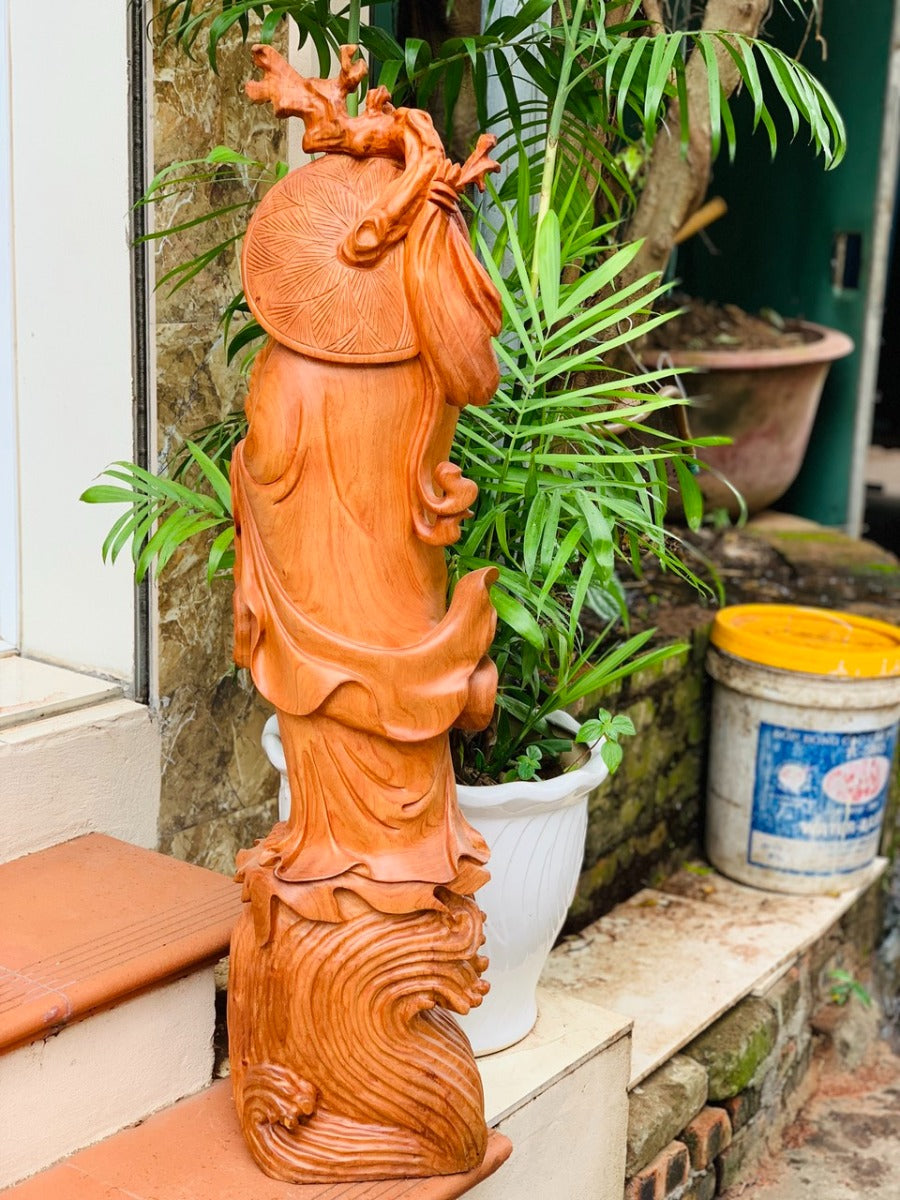 Tượng Gỗ Sư Tổ  - Đạt Ma Quá Hải Cao 1m50