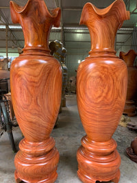 Cặp Lục Bình Gỗ Hương Đỏ Nam Phi Cao 170 cm