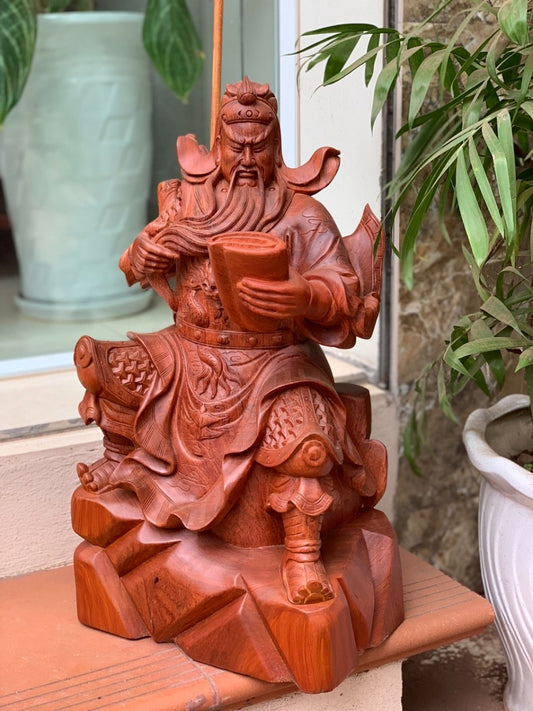 Tượng Quan Công Vuốt Râu Đọc Sách Cao 50cm