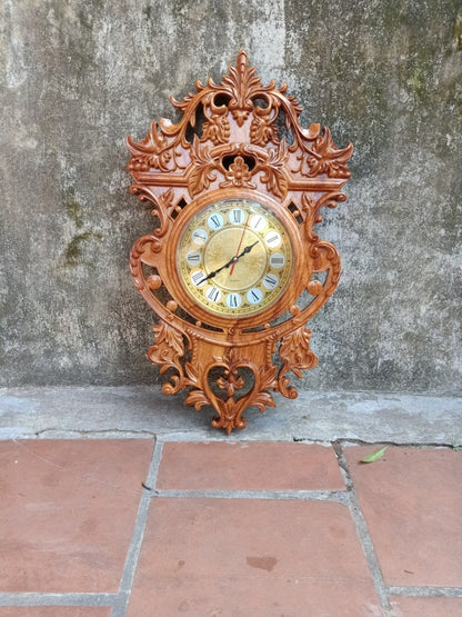 Đồng Hồ Treo Tường Gỗ Gõ Đỏ