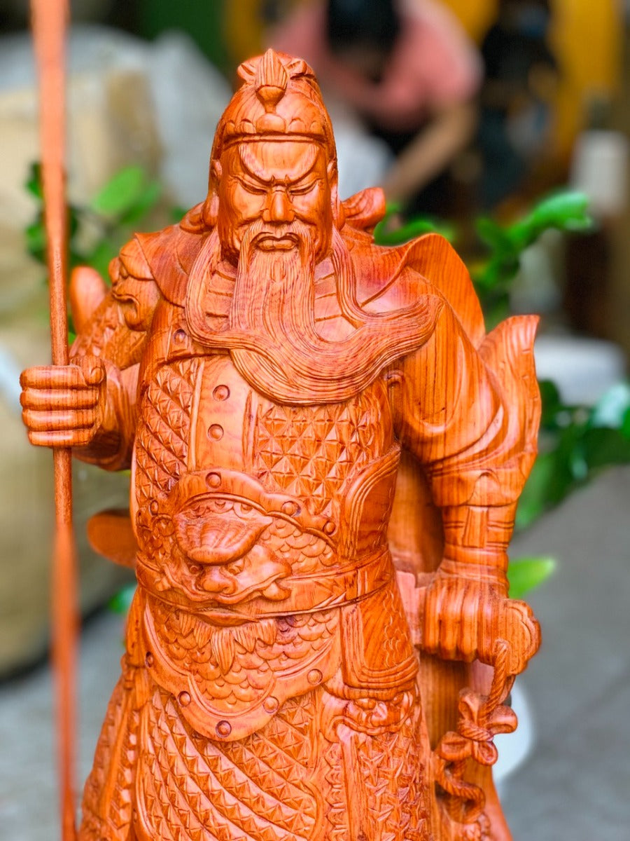 Tượng Quan Công Chống Đao Đứng Đế Đầu Rồng 80