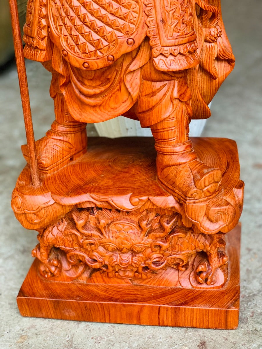 Tượng Quan Công Chống Đao Đứng Đế Đầu Rồng 80