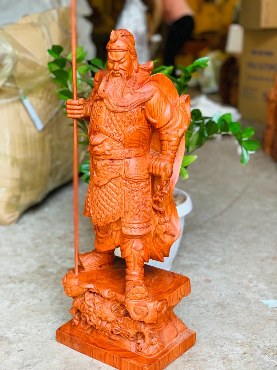 Tượng Quan Công Chống Đao Đứng Đế Đầu Rồng 80