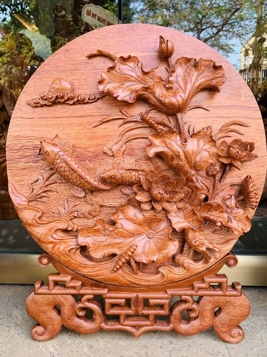 Mâm  Sen Cá - Gỗ Hương