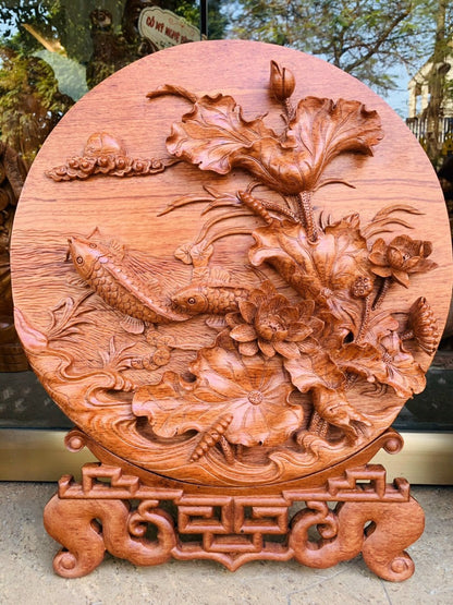 Mâm  Sen Cá - Gỗ Hương