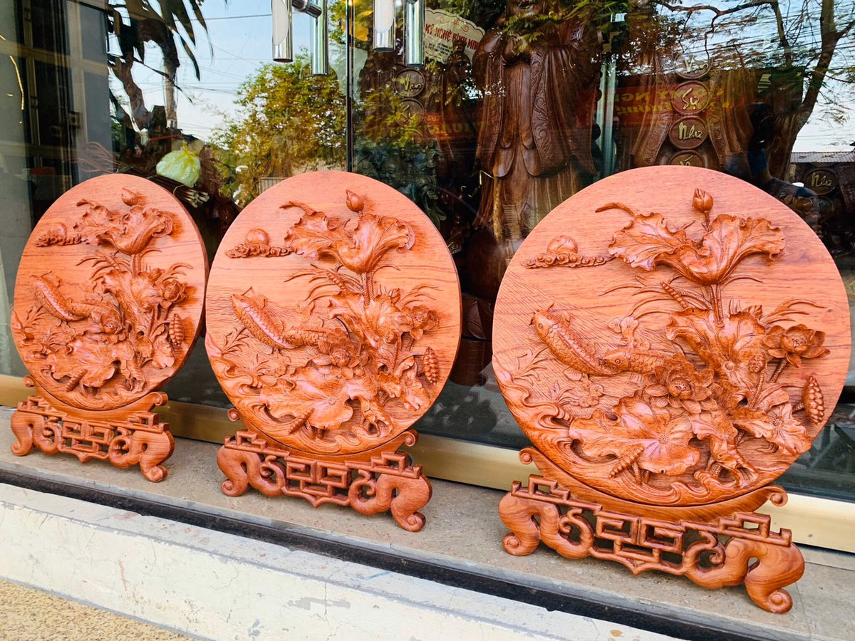 Mâm  Sen Cá - Gỗ Hương