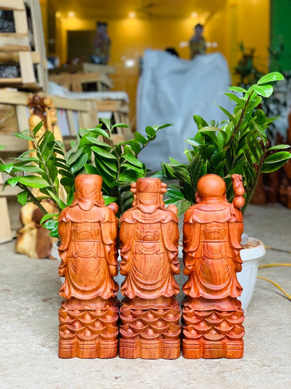 Tam Đa Phúc Lộc Thọ Gỗ Hương Đá Cao 40cm