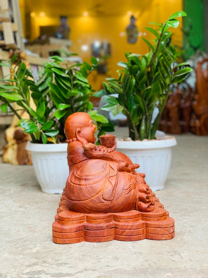 Di Lặc Ngồi Bưng Thỏi Vàng Ngang 50cm