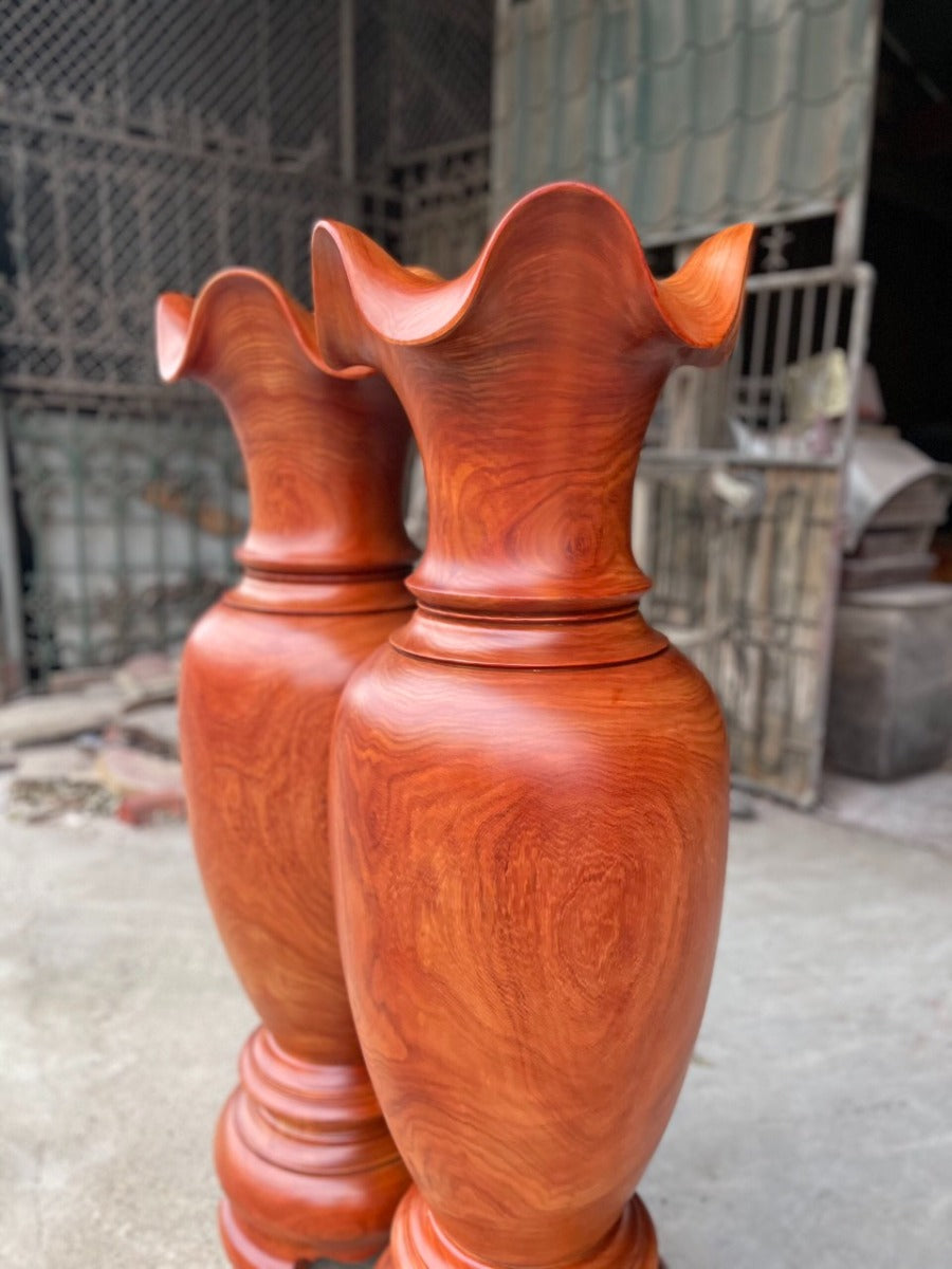 Cặp Lục Bình Gỗ Hương Đỏ Nam Phi Cao 150 cm