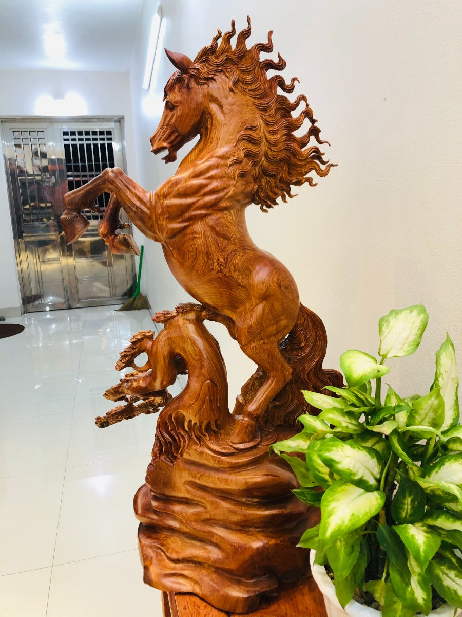 Tượng Con Ngựa - Nhất Mã Phi Thiên Gỗ Hương