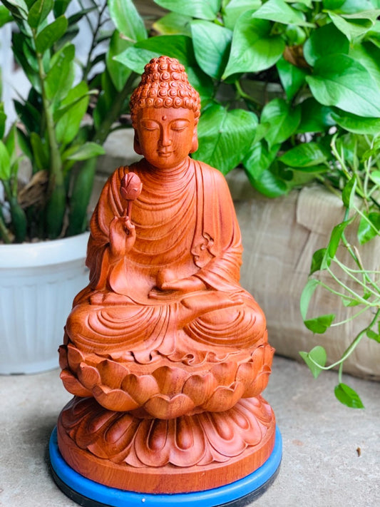 Tượng Gỗ Niêm Hoa Vi Tiếu Cao 30
