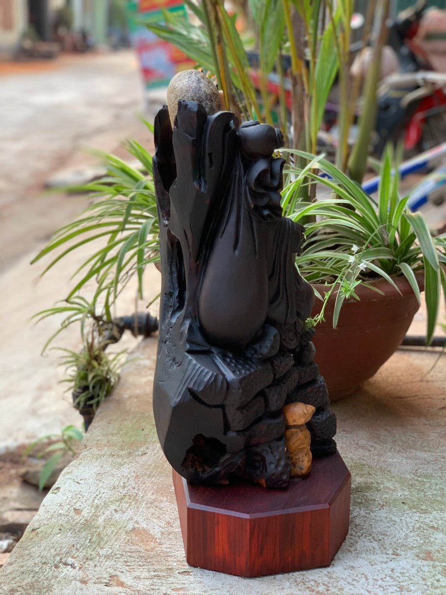 Tượng Di Lặc Nhị Phúc Gỗ Trắc