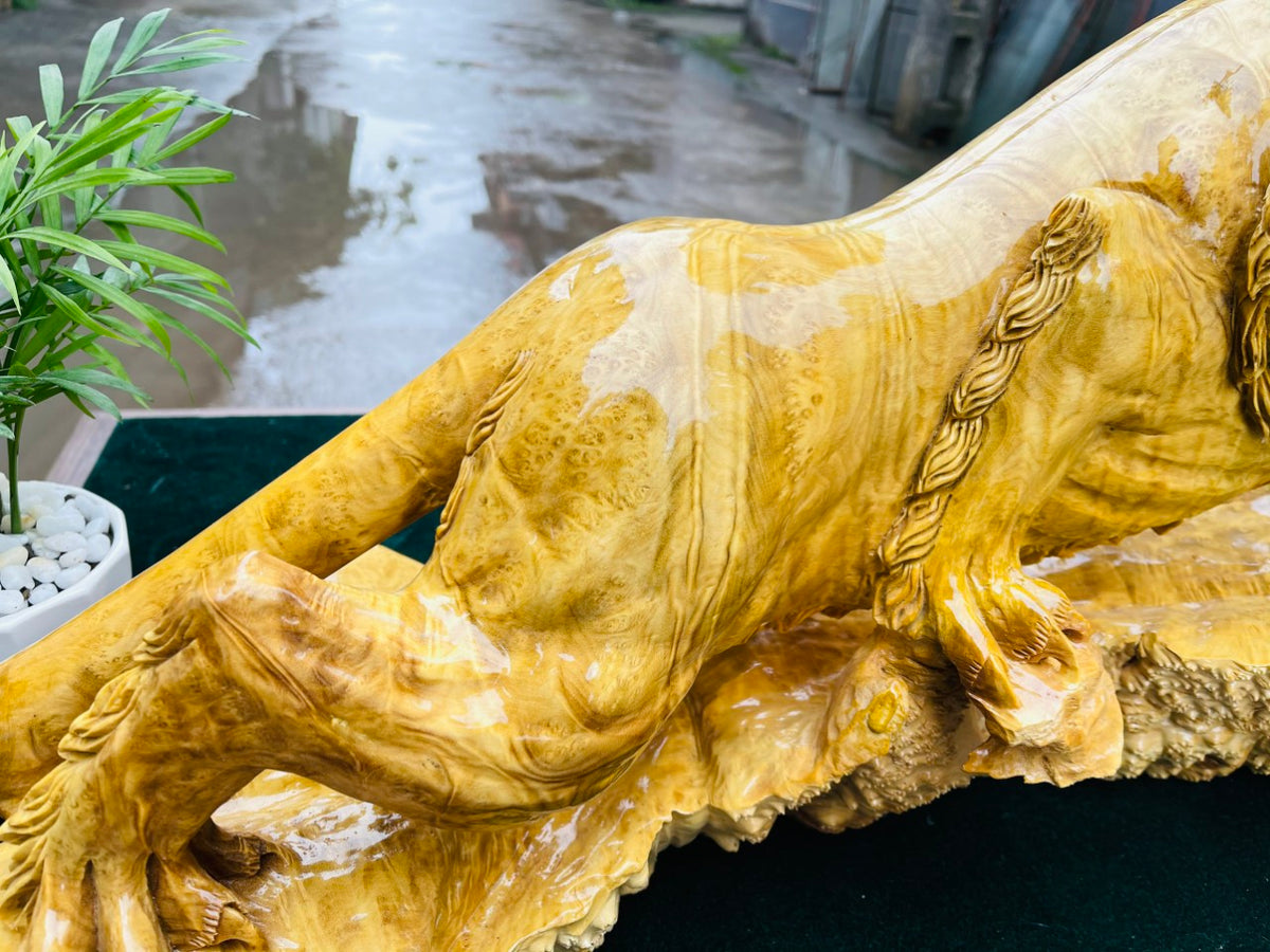 Tượng Hổ Gỗ Nu Kháo Phong Thủy Trấn Thạch