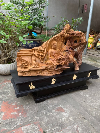 Nhất Tâm Bái Phật - Gỗ Bách xanh mộc châu đen
