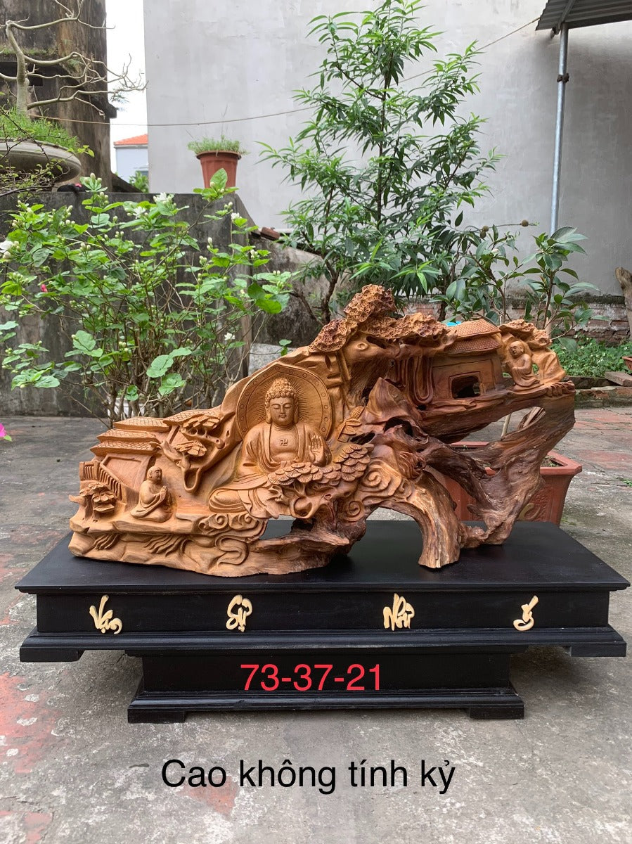 Nhất Tâm Bái Phật - Gỗ Bách xanh mộc châu đen