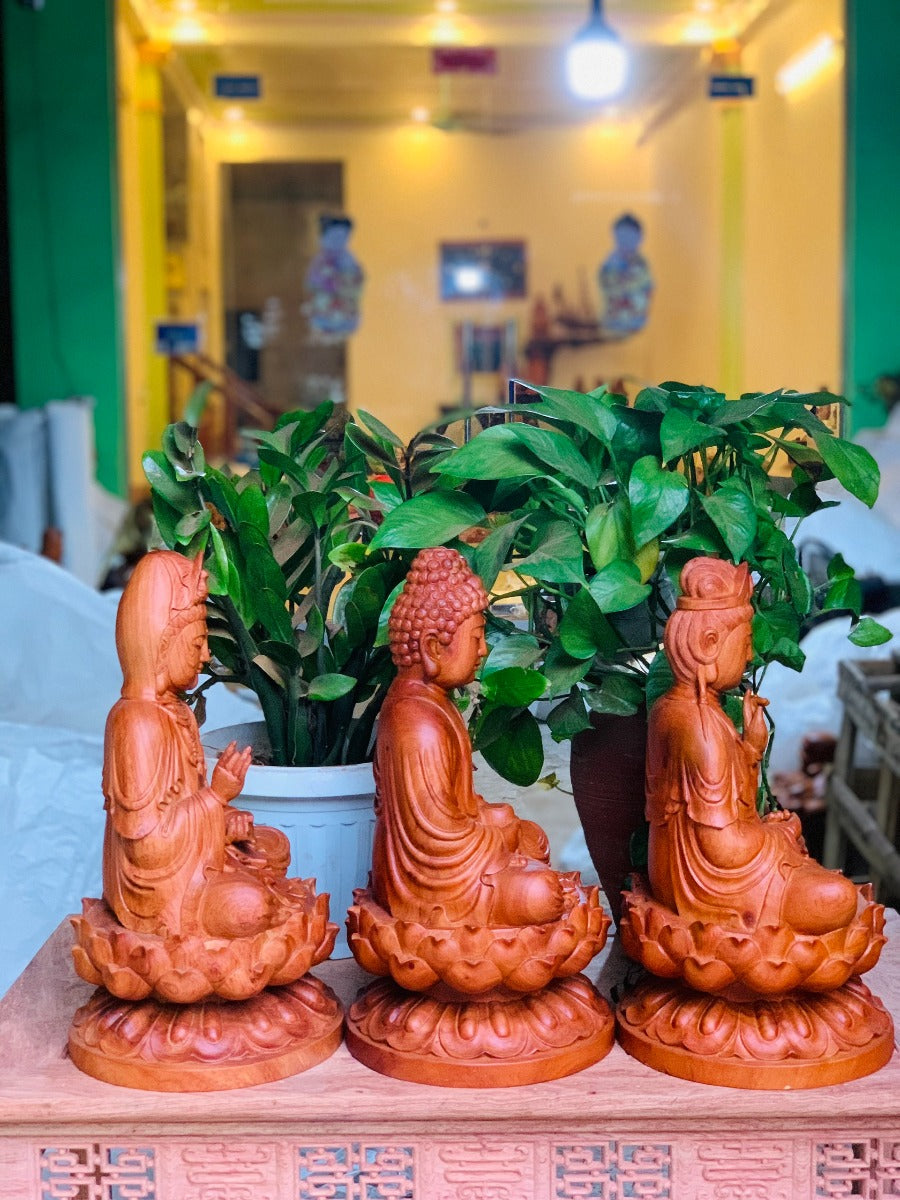 Tây Phương Tam Thánh Ngồi Đài Sen Cao 40