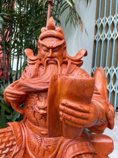 Tượng Quan Công Ngồi Đọc Sách Cao 70