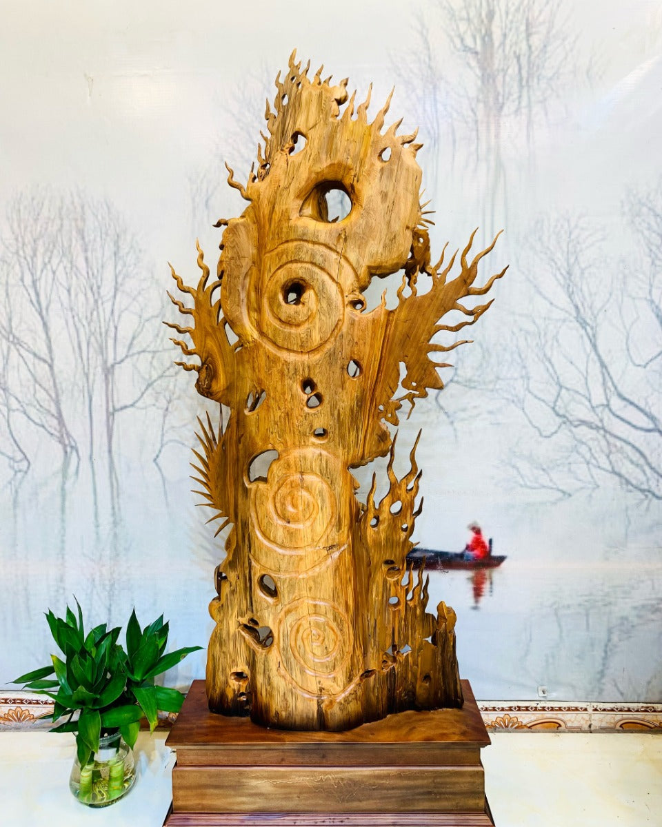 Tượng Song Long Chầu Nguyệt Phong Thủy