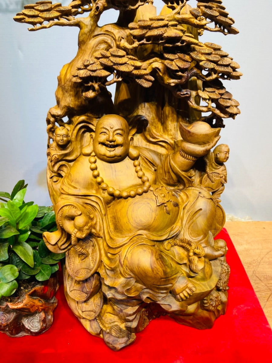 Tượng Di Lặc Tam Phúc Ngự Gốc Tùng