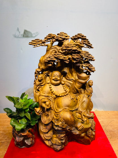 Tượng Di Lặc Tam Phúc Ngự Gốc Tùng