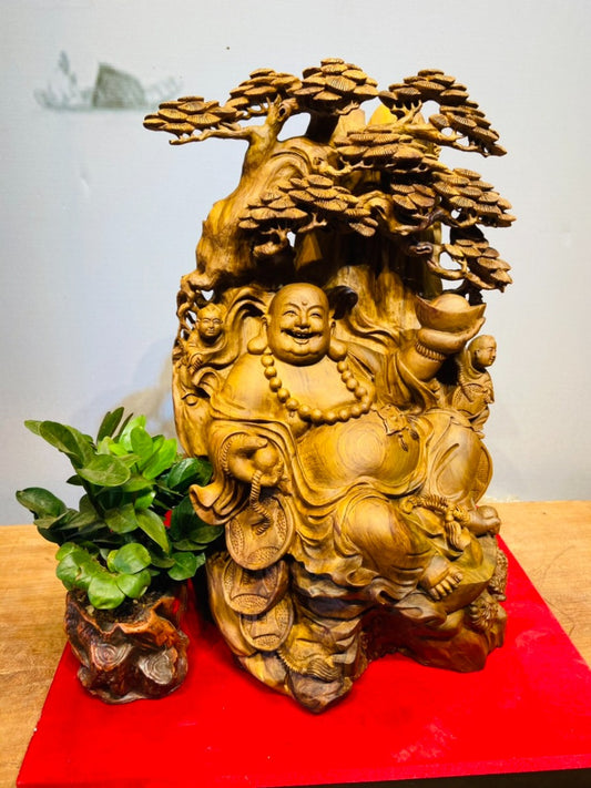 Tượng Di Lặc Tam Phúc Ngự Gốc Tùng