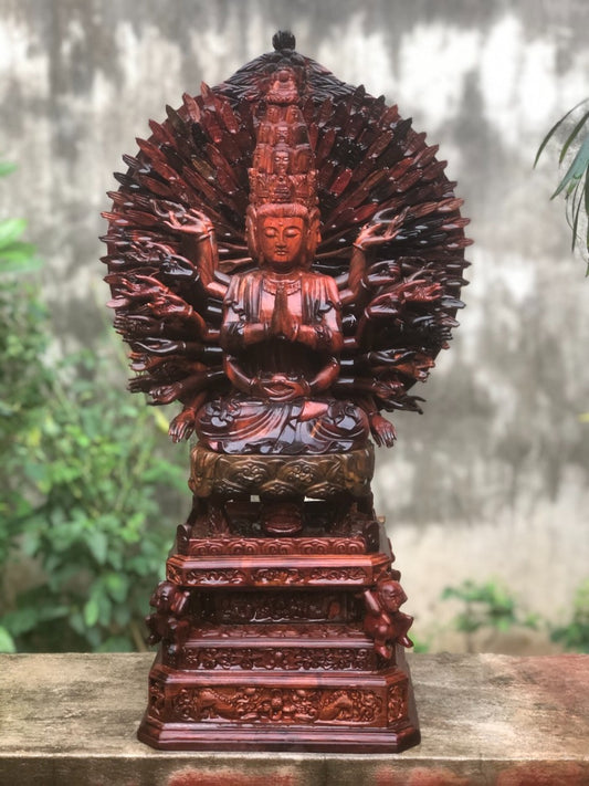 Phật Thiên Thủ Thiên Nhãn Gỗ Trắc - Tượng Thờ Tại Gia Cao Cấp