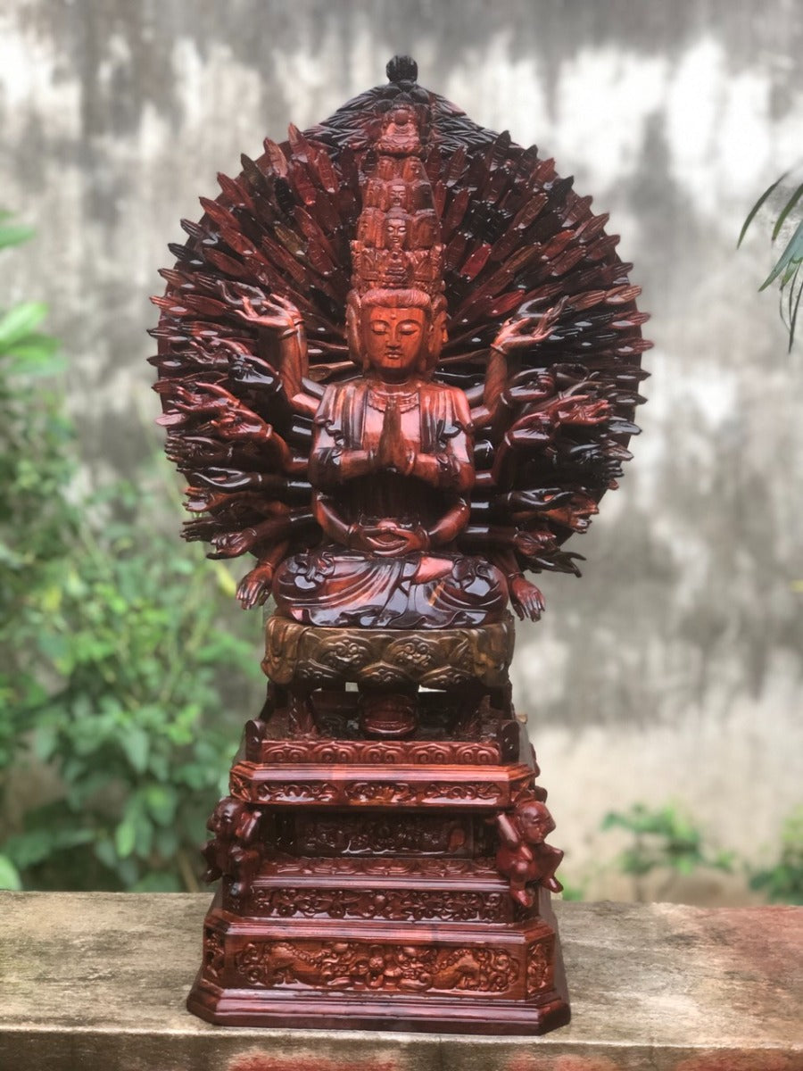 Phật Thiên Thủ Thiên Nhãn Gỗ Trắc - Tượng Thờ Tại Gia Cao Cấp