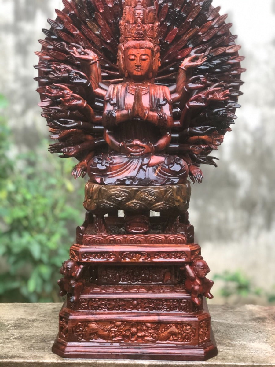 Phật Thiên Thủ Thiên Nhãn Gỗ Trắc - Tượng Thờ Tại Gia Cao Cấp