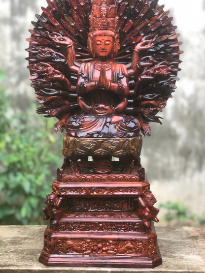 Phật Thiên Thủ Thiên Nhãn Gỗ Trắc - Tượng Thờ Tại Gia Cao Cấp